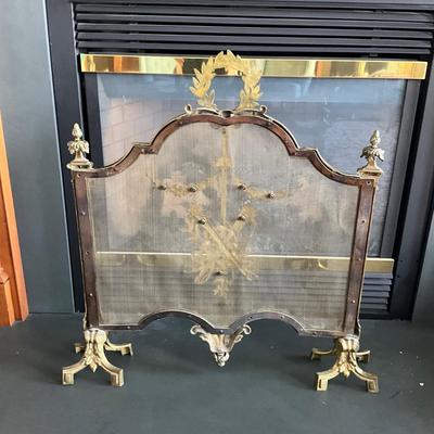 LR-1104 Antique Brass French Firescreen