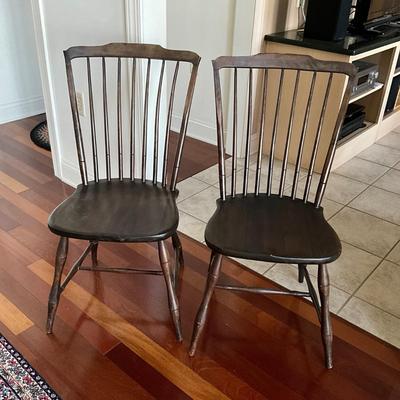 LR-1110 Pair of Wooden Comb back Country Chairs