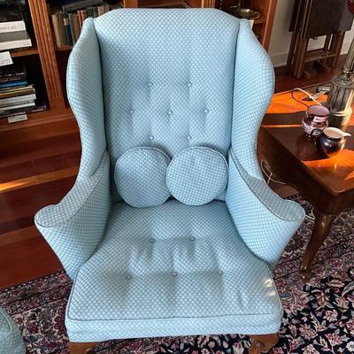 LR-1112 Pair of Re-Upholstered Wingback Chairs