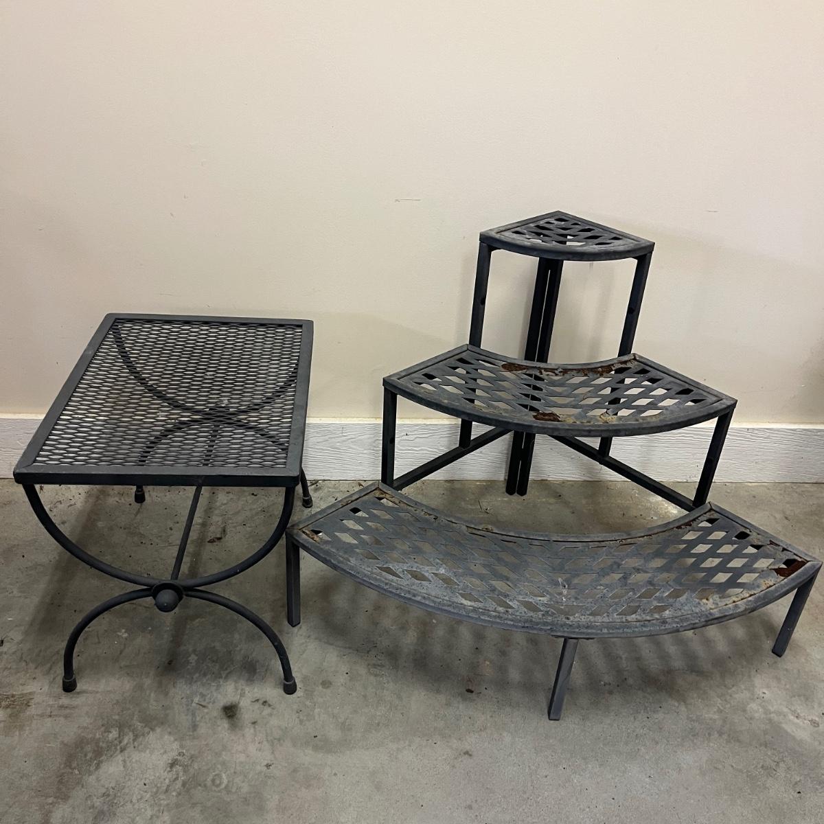 Tiered Metal Plant Stand & Table (GMG)