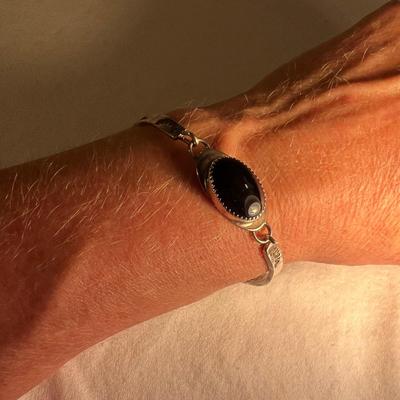 Onyx/925 Cuff Bracelet & More Silver Plus Black Jewelry (K-RG)