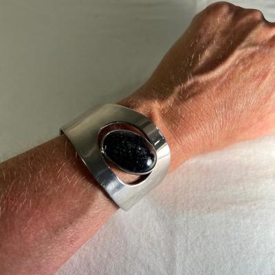 Onyx/925 Cuff Bracelet & More Silver Plus Black Jewelry (K-RG)