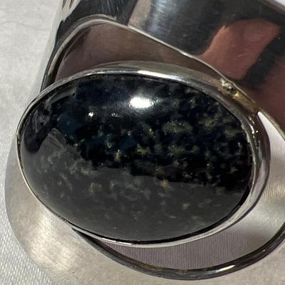 Onyx/925 Cuff Bracelet & More Silver Plus Black Jewelry (K-RG)