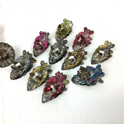 414 Antique German Tin Clip On Christmas Tree Candle Holders