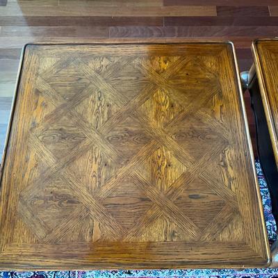 LR-1117 Pair of French Provincial JOHN WIDDICOMB Walnut End Tables