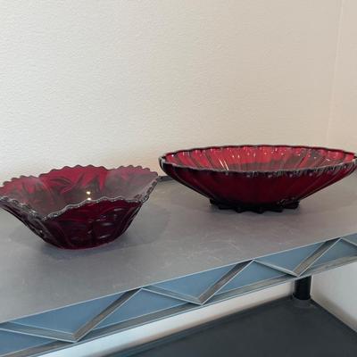 19- Red Glass Bowls