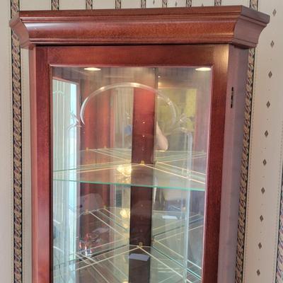 Pulaski Lighted Cherry Corner Curio Cabinet (DR-DW)