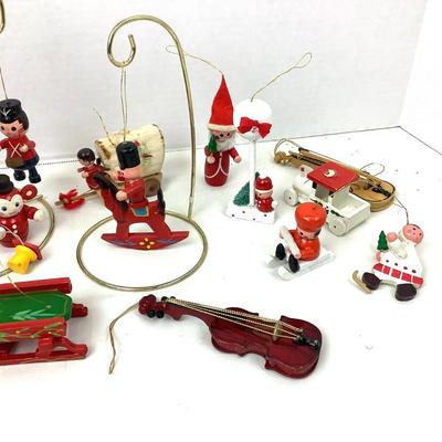 417 Vintage Wooden Christmas Ornament Lot