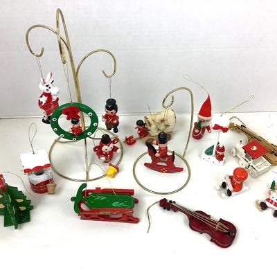 417 Vintage Wooden Christmas Ornament Lot