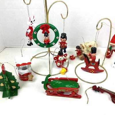 417 Vintage Wooden Christmas Ornament Lot