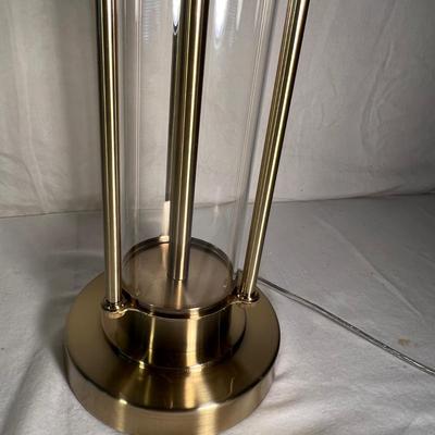 Wooden Framed Mirror & Gold/Glass Lamp (PS-RG)