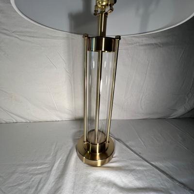 Wooden Framed Mirror & Gold/Glass Lamp (PS-RG)