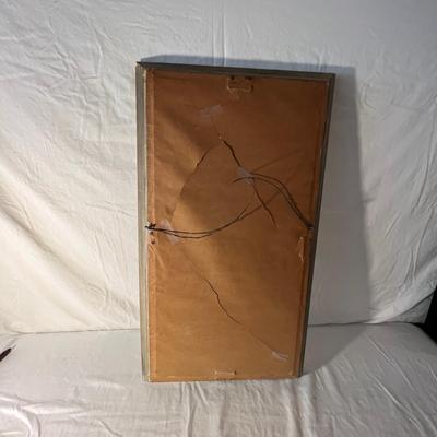 Wooden Framed Mirror & Gold/Glass Lamp (PS-RG)