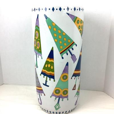 900 Piero Fornasetti Style Hand Painted Ceramic Umbrella Stand