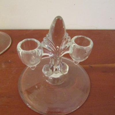 Pair of Art Deco Design Double Candle Holders- Approx 5