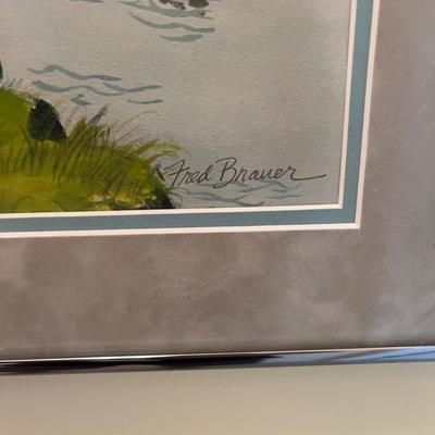 Signed, Matted & Framed Watercolor by Fred Brauer (UB-MG)