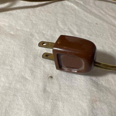 Brass & Copper Hurricane Lamp with Milk Glass Hobnail Shade (PS-RG)