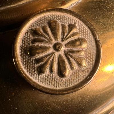 Brass & Copper Hurricane Lamp with Milk Glass Hobnail Shade (PS-RG)