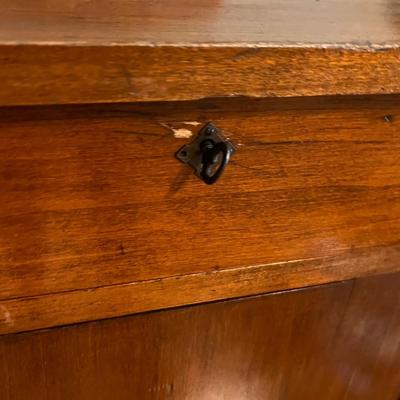 Tall Antique Wooden Cabinet With Key (PS-RG)