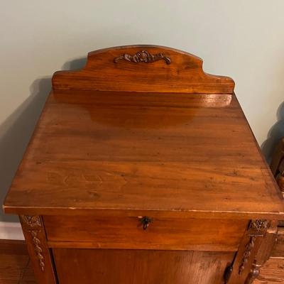 Tall Antique Wooden Cabinet With Key (PS-RG)
