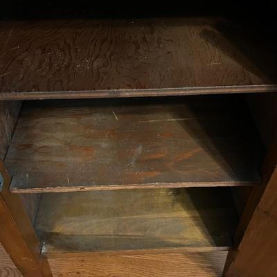 Tall Antique Wooden Cabinet With Key (PS-RG)