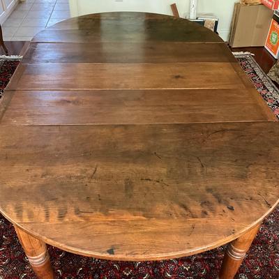 DR-1128 Antique Victorian Country Pine Round or Extended Oval Table