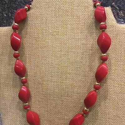 Vintage Red Fashion Necklace