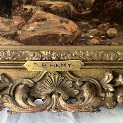 DR-1134 Antique Original Oil on Canvas Painting by B.B. Hemy (1955-1913)