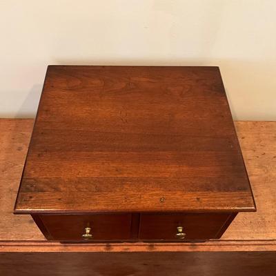 F-1137 Antique Mahogany Handmade Two Drawer Box