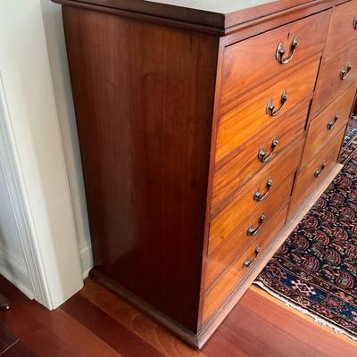 F1143 Antique Mahogany 10 Drawer Storage Cabinet / Dresser