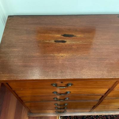 F1143 Antique Mahogany 10 Drawer Storage Cabinet / Dresser