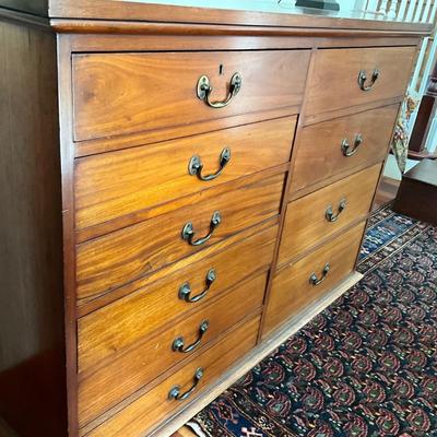 F1143 Antique Mahogany 10 Drawer Storage Cabinet / Dresser