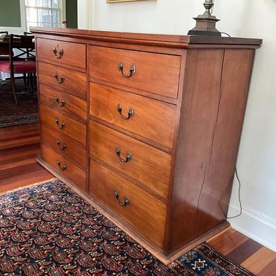 F1143 Antique Mahogany 10 Drawer Storage Cabinet / Dresser