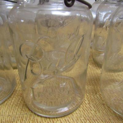 One Dozen Antique Quart Size Bale Top Jars- Assorted Makers (Choice A)