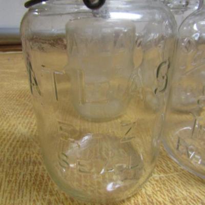 One Dozen Antique Quart Size Bale Top Jars- Assorted Makers (Choice C)
