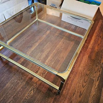 Vintage Brass and Glass coffee Table table