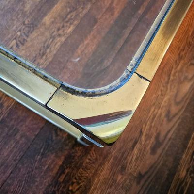 Vintage Brass and Glass coffee Table table