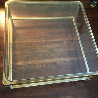 Vintage Brass and Glass coffee Table table