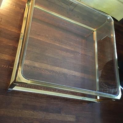 Vintage Brass and Glass coffee Table table