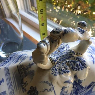 Vintage Blue and White Transferware Tureen