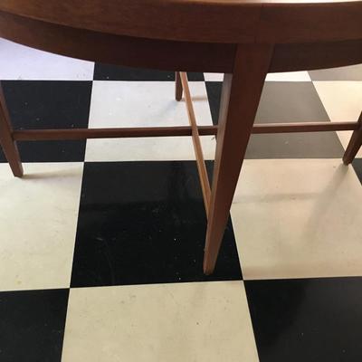 Vintage Oval Wood with Brass Handles coffee/cocktail table