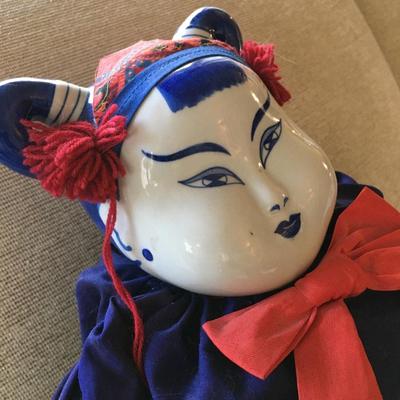 VIntage oriental doll with china head