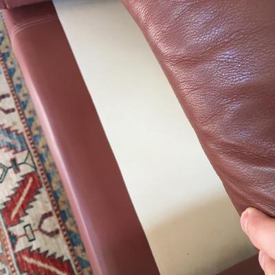 Large leather sofa pit and ottoman