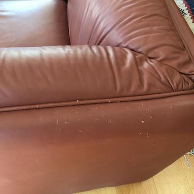 Large leather sofa pit and ottoman