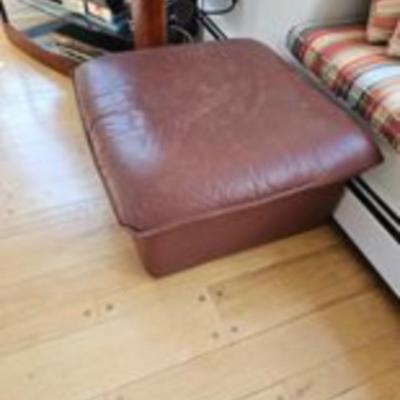 Large leather sofa pit and ottoman