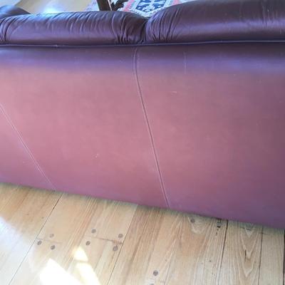 Large leather sofa pit and ottoman