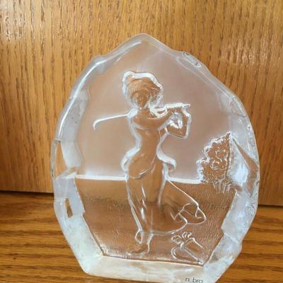 Vintage Nybro glass golfer sculpture/paperweight