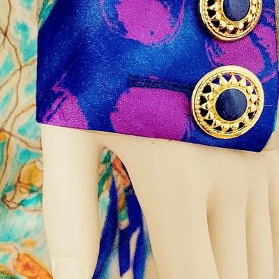 Vtg Iconic Louis Feraud 80s Silk Cocktail dress