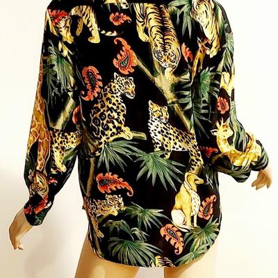 Vtg Jungle Book 100% Silk button Front Shirt unisex