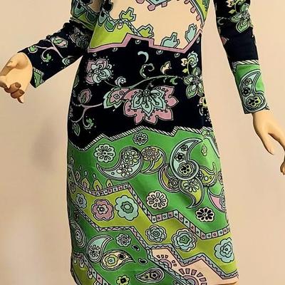 Vtg 1970s Regina Knit dress Pucciesque Italy